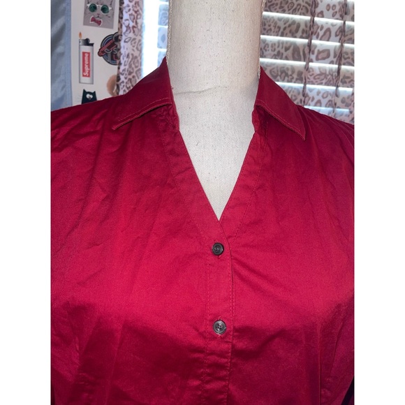 Women’s Red Button Down Merona Long Sleeve ❤️ - Picture 7 of 12
